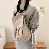 Qfdian Streetwear Vintage Nylon Simple Backpacks Casual All Match Women Students Backpack Y2k Aesthetic Fashion Ins Grunge Schoolbags