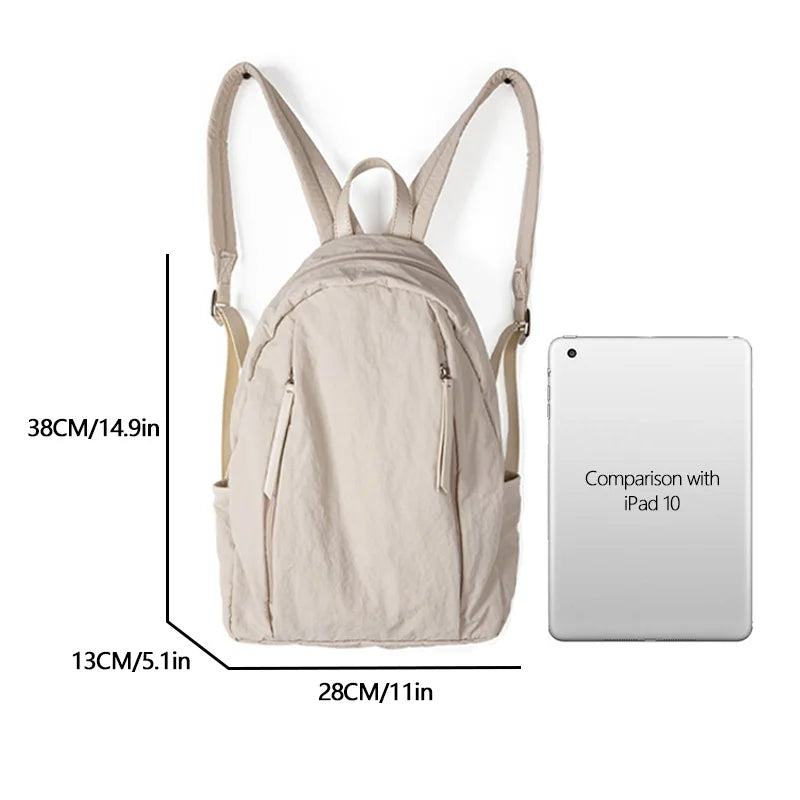 Qfdian Large Capacity Women Backpack Lightweight and Versatile College Student backpack fit A4 paper
