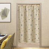 Qfdian 1 Panel Floral Embroidered Curtains Linen Textured for Kitchen Living Room Bedrooms Bathroom Farmhouse Pattern Rod Pocket Drapes