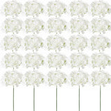 Qfdian 25PCS Hydrangea Artificial Flowers  Silk Hydrangea Heads Flowers for DIY Wedding Centerpiece Home Party Decoration
