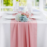 Qfdian Sage Green Chiffon Table Runner Gauze Rustic Sheer Table Decor for Romantic Bridal Baby Shower Birthday Party Wedding Decoration