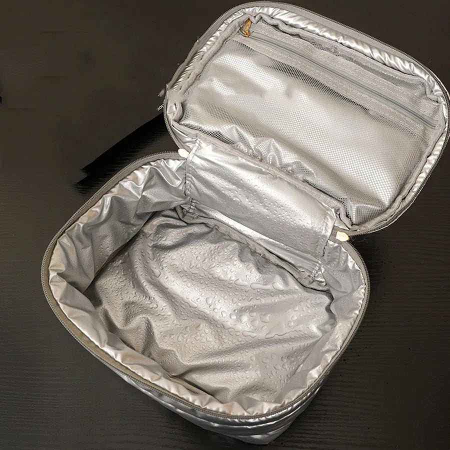 Qfdian Large Capacity Makeup Bag Cosmetic Bag Toiletry Bag Washbag Portable Storage Bag Travel Organizer