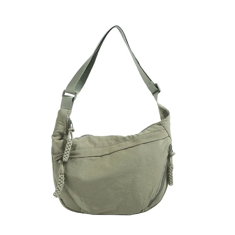Qfdian New Women Simple All Match Shoulder Handbags Casual Solid Cargo Hobo Bag Streetwear Vintage Crossbody Bags Y2k Aesthetic