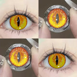 Qfdian Cateye Cosplay Color Contact Lenses Animal Pupil 6months 1pair Halloween Cute Softlens