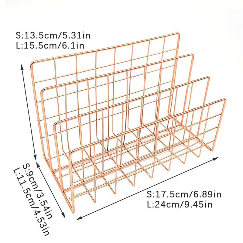 Qfdian Ins Minimalist Iron Desktop Storage Rack Organizer Table Organizing Rack Document Book Rack Desk Multi-functional Storage Rack