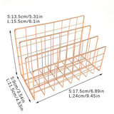 Qfdian Ins Minimalist Iron Desktop Storage Rack Organizer Table Organizing Rack Document Book Rack Desk Multi-functional Storage Rack