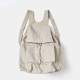 Qfdian Simple Solid Casual All Match Backpacks Women Students Y2k Aesthetic Casual Schoolbags 2025 New Fashion Ins Trendy Bags Japanese
