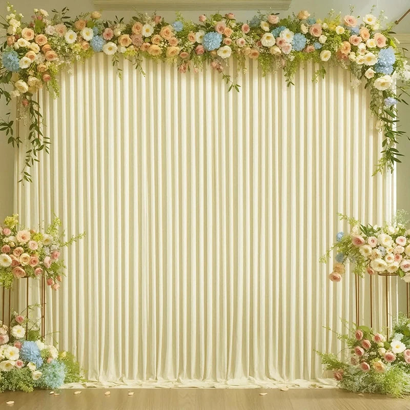 Qfdian White Backdrop Curtain Wedding Wrinkle Free Drapes for Baby Shower Bridal Birthday Party Photo Photography Background Decoration