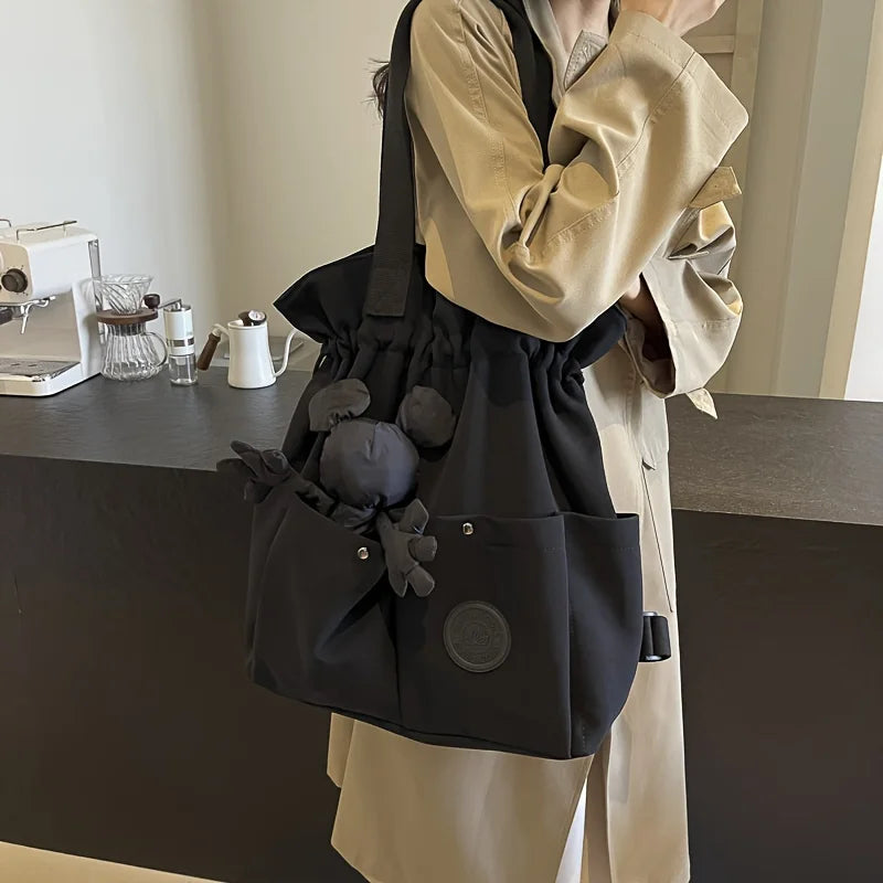 Qfdian New Fashion Leisure Backpack Single Shoulder Large Capacity Simple Commuter Bag Student All Match High Appearance Level Backpac