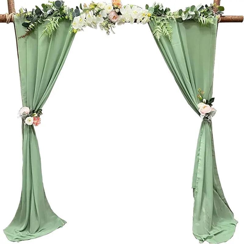Qfdian Sage Green Chiffon Table Runner Gauze Rustic Sheer Table Decor for Romantic Bridal Baby Shower Birthday Party Wedding Decoration