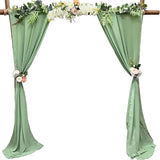 Qfdian Sage Green Chiffon Table Runner Gauze Rustic Sheer Table Decor for Romantic Bridal Baby Shower Birthday Party Wedding Decoration