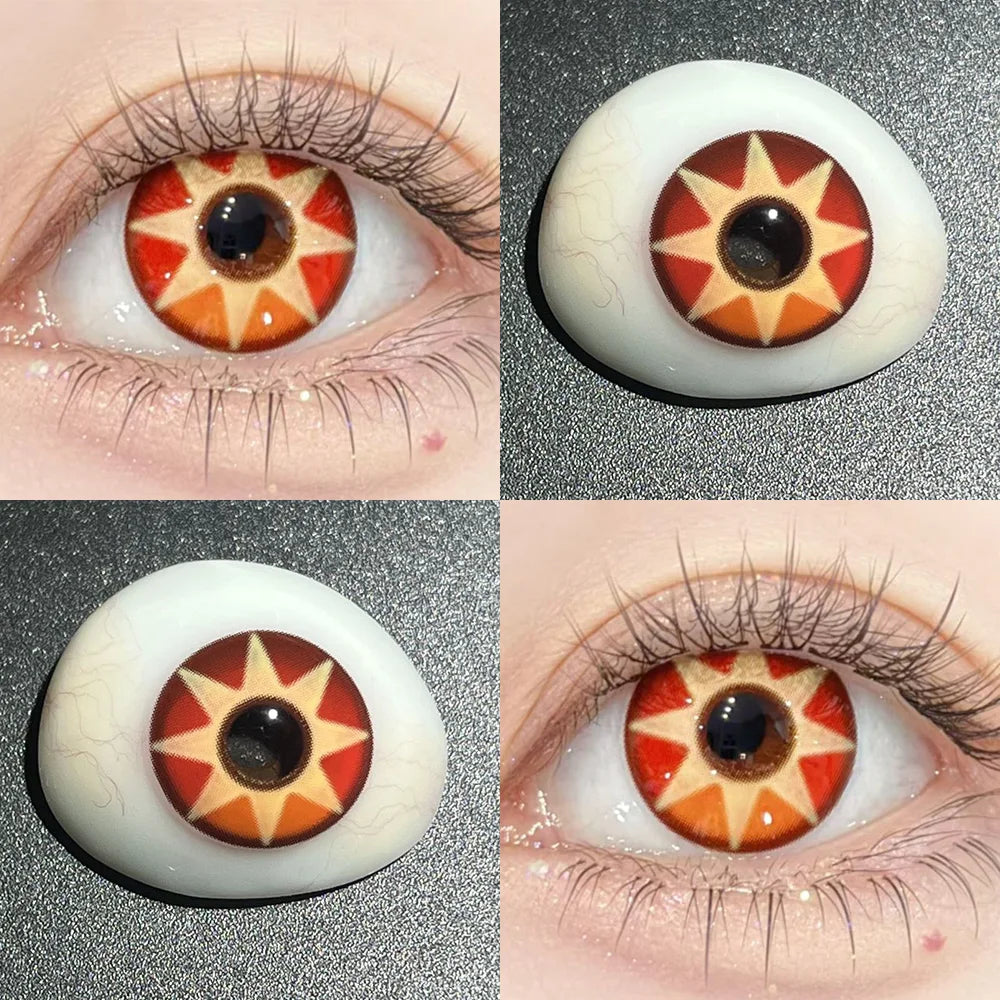 Qfdian Color Contact Lenses Halloween Circle Lens Yearly Genshin Nahida Hutao Mavuika Cosplay
