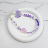 Qfdian 3D Bow Pearl Colorful Bead Handmade Pendant Beaded Phone Landyard Rope Chain Keychain For Iphone Bracelet
