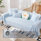 Qfdian Cooling Summer Sofa Slipcovers for 1/2/3/4 Seat Ice Silk Couch Cover Non Slip Dogs Cats Pet Kids Living Room Furniture Protector