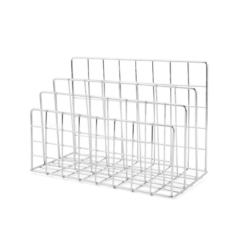 Qfdian Ins Minimalist Iron Desktop Storage Rack Organizer Table Organizing Rack Document Book Rack Desk Multi-functional Storage Rack