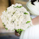 Qfdian 50 PCS Artificial Hydrangea Flowers Silk Hydrangea Heads for Wedding