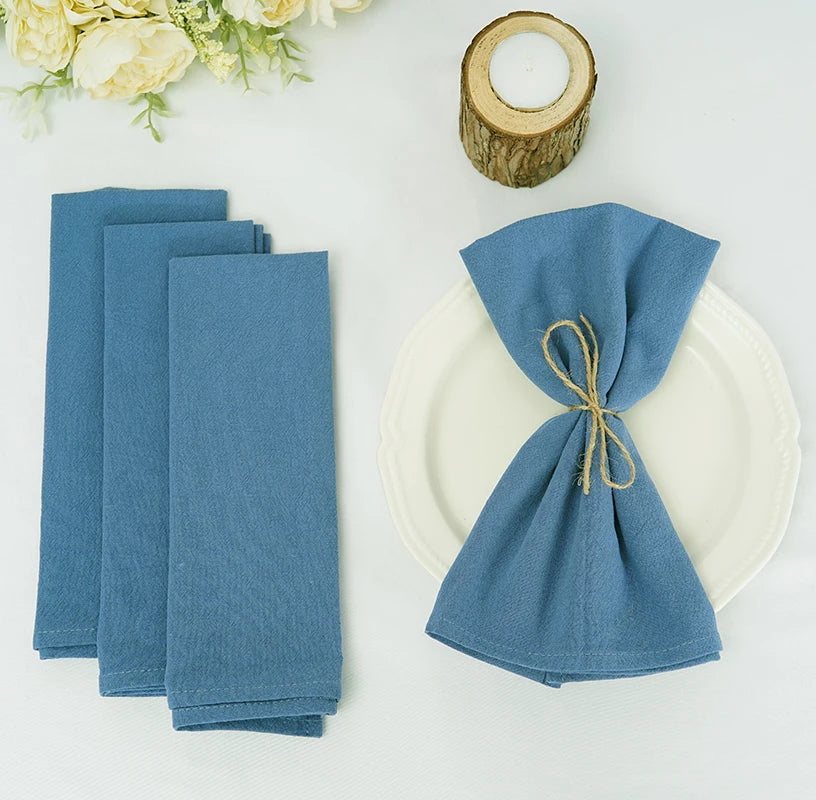 Qfdian 10PC Cloth Napkins Dark Green 30X45cm Thanksgiving Cotton Dinner Napkin for Wedding Party Baby Shower Christmas Table Decoration