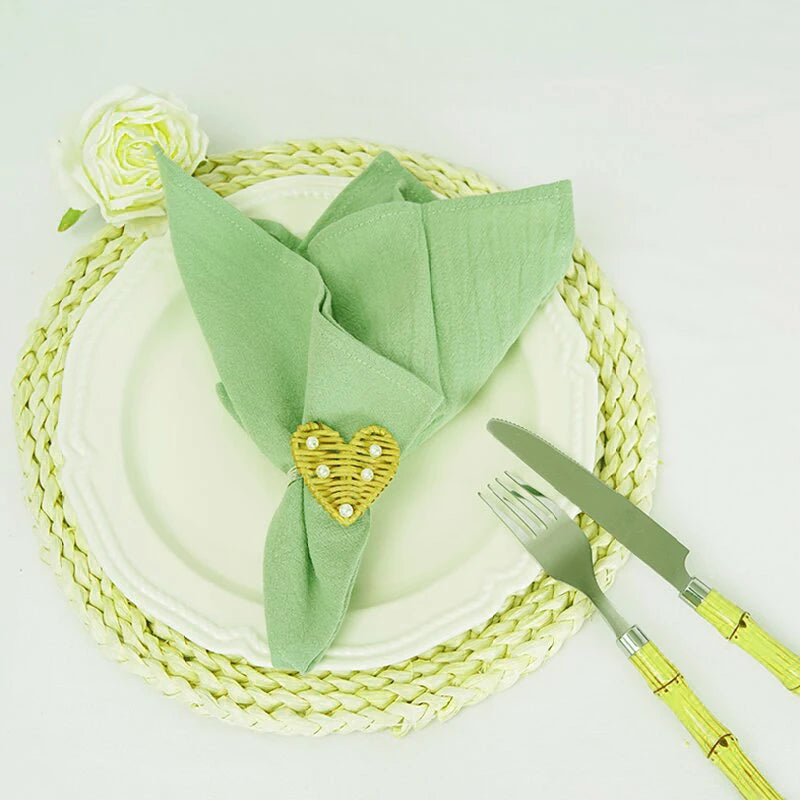 Qfdian 10PC Cloth Napkins Dark Green 30X45cm Thanksgiving Cotton Dinner Napkin for Wedding Party Baby Shower Christmas Table Decoration