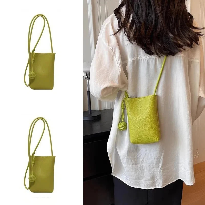 Qfdian Women PU Leather Small Crossbody Bag Fashion Designer Cell Phone Bag Lightweight Simple Shoulder Bag Ladies Travel Purse