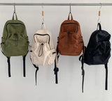 Qfdian College Students Y2k Aesthetic Vintage Backpacks High-capacity Simple Casual Women Backpack 2025 Nylon High-capacity Schoolbags