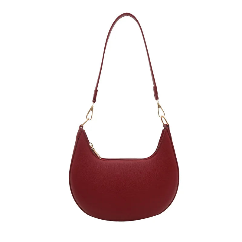 Qfdian New Fashion Underarm Bags High-end Moon-shaped Baseball Bag Showing Luxury Women's Single Shoulder Bag and Handbags