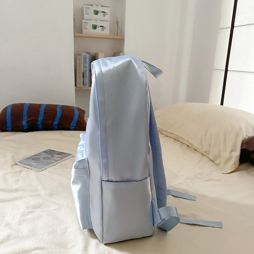 Qfdian Backpack for College Students, High School, Large Capacity Travel Backpack, Solid Color, Simple Computer Backpack