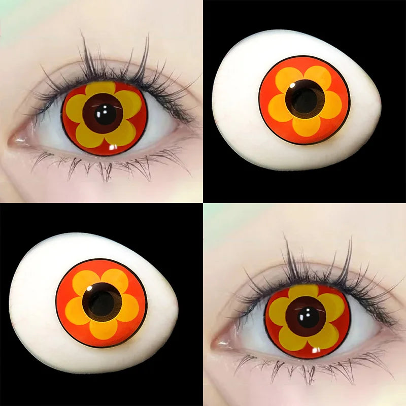 Qfdian Color Contact Lenses Halloween Circle Lens Yearly Genshin Nahida Hutao Mavuika Cosplay