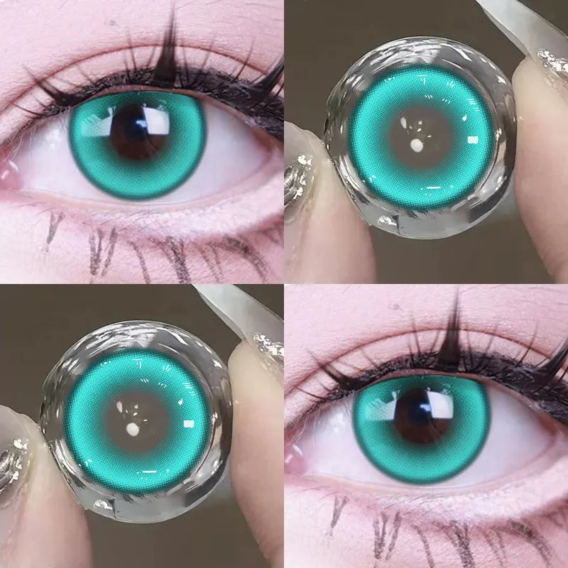 Qfdian Cosplay  Myopia Color Contact Lenses Anime Pupil 6months 1pair Halloween Cute 14.2mm Softlens