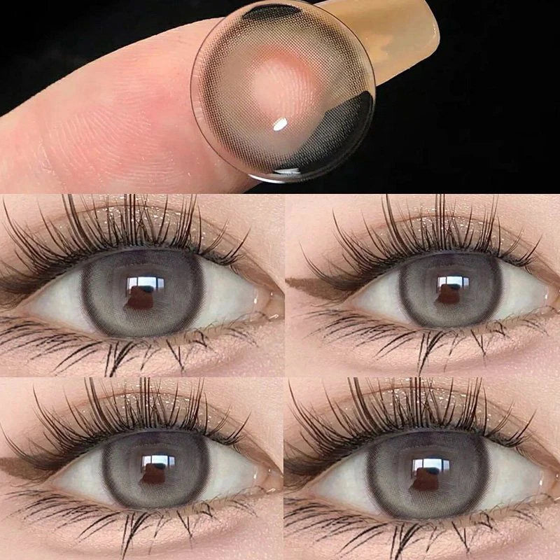 Qfdian 2pcs Highlight Nightclub Party Contact Lenses Cute Softlens Enlarge Pupil
