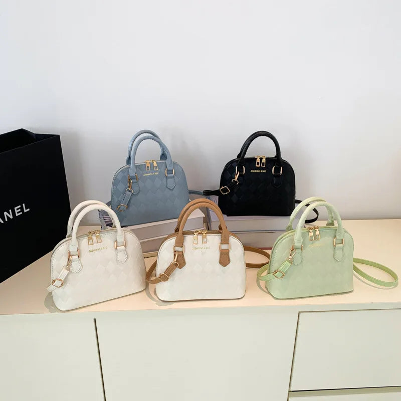 Qfdian Women New Fashion Diamond-shaped Handbag Single-shoulder Crossbody Shell Bag Fashion Girl Outdoor Purse