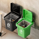 Qfdian Trash can ashtray with lid, stainless steel ashtray, bathroom wall hanging, notch anti-fly ash ashtray