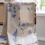 Qfdian Blue Floral Curtain Printing Window Curtains for Light Blocking Drapes Rod Pocket Bedrooms Living Room Bathroom Boho Decorations