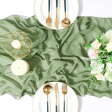 Qfdian Sage Green Chiffon Table Runner Gauze Rustic Sheer Table Decor for Romantic Bridal Baby Shower Birthday Party Wedding Decoration