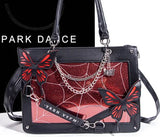 Qfdian Sweet Y2k Lolita Butterfly Chain Shoulder Bags Trendy Gothic Harajuku Ita Bag Japanese Chic Women Transparent Handbags Crossbody