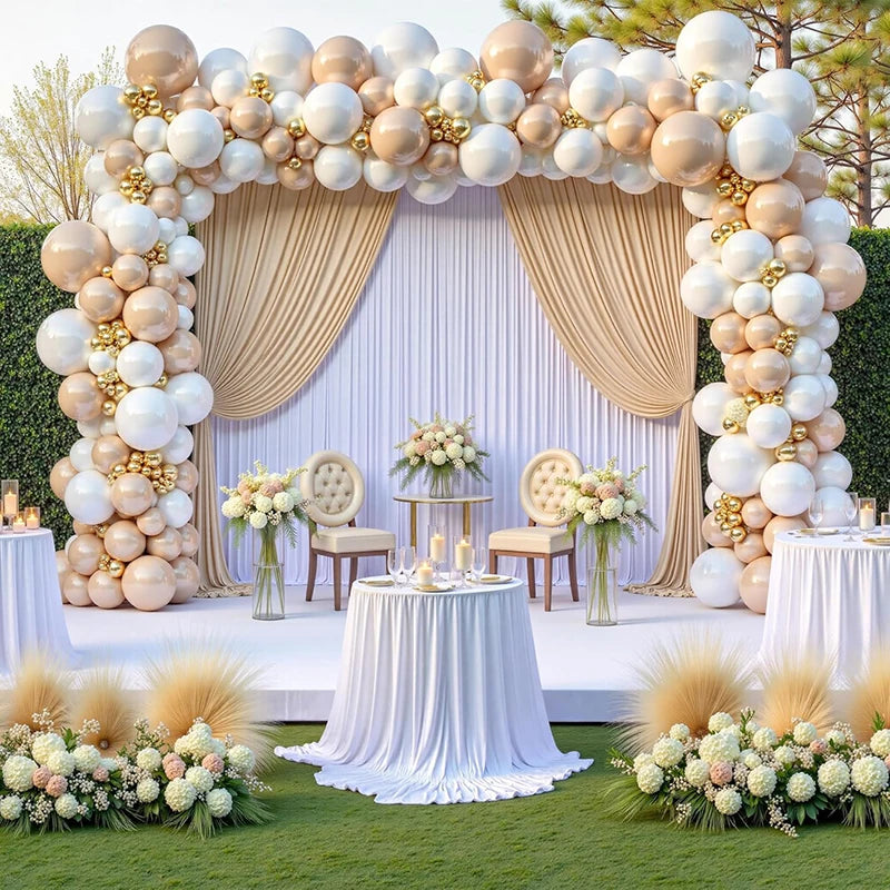 Qfdian 1Panel White Backdrop Ceiling Drapes Wrinkle Free Tent Rod Pocket Curtains Fabric for Wedding Ceremony Birthday Party Decoration