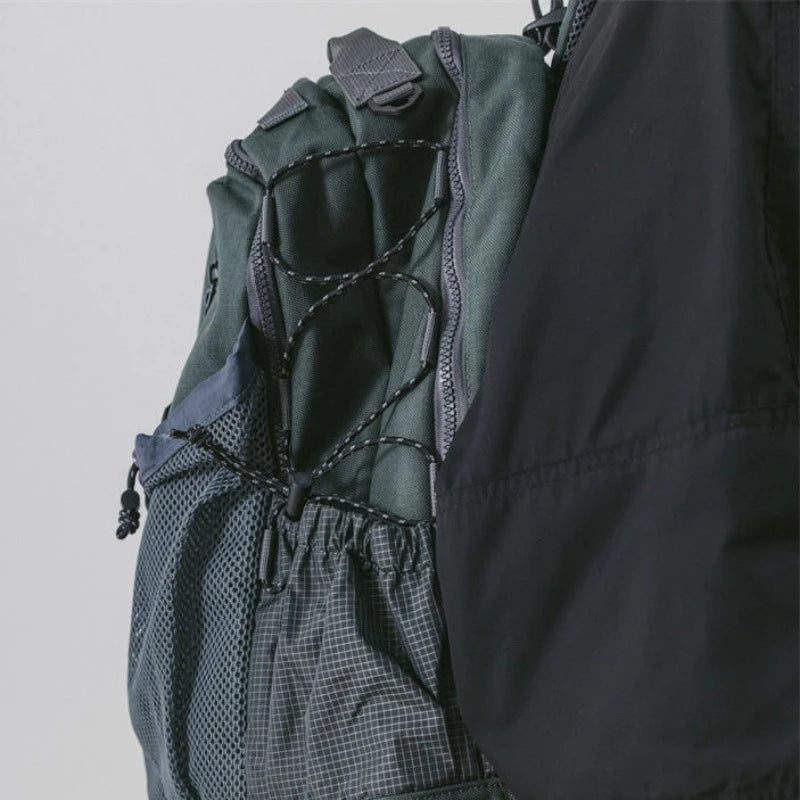 Qfdian High-capacity Casual Grunge Men Backpack Vintage Y2k Aesthetic Streetwear Backpacks Casual All Match Trendy Drawstring Rucksacks