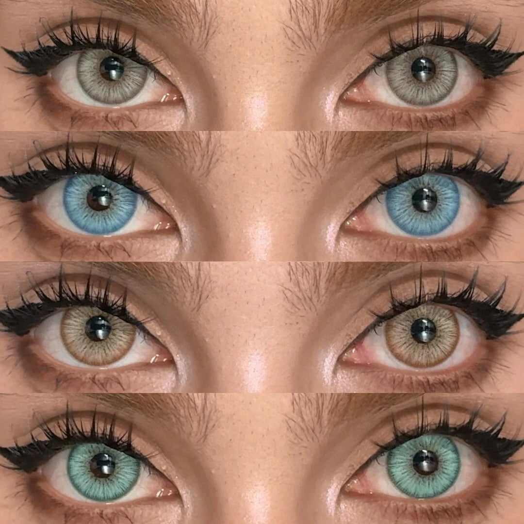 Qfdian Graded 1pair Color Contact Lenses Mixblood Softlens 12months