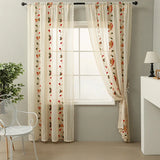 Qfdian 78 Inch Christmas Sheer Curtains for Living Room Bedroom Lace Beige Bells Embroidery Home Decorations Rod Pocket Window Curtains