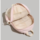 Qfdian Patchwork Contrast Color Preppy Zipper Backpack Sweet Y2k Aesthetic Chic Fashion Backpacks High-capacity Casual Schoolbags Women
