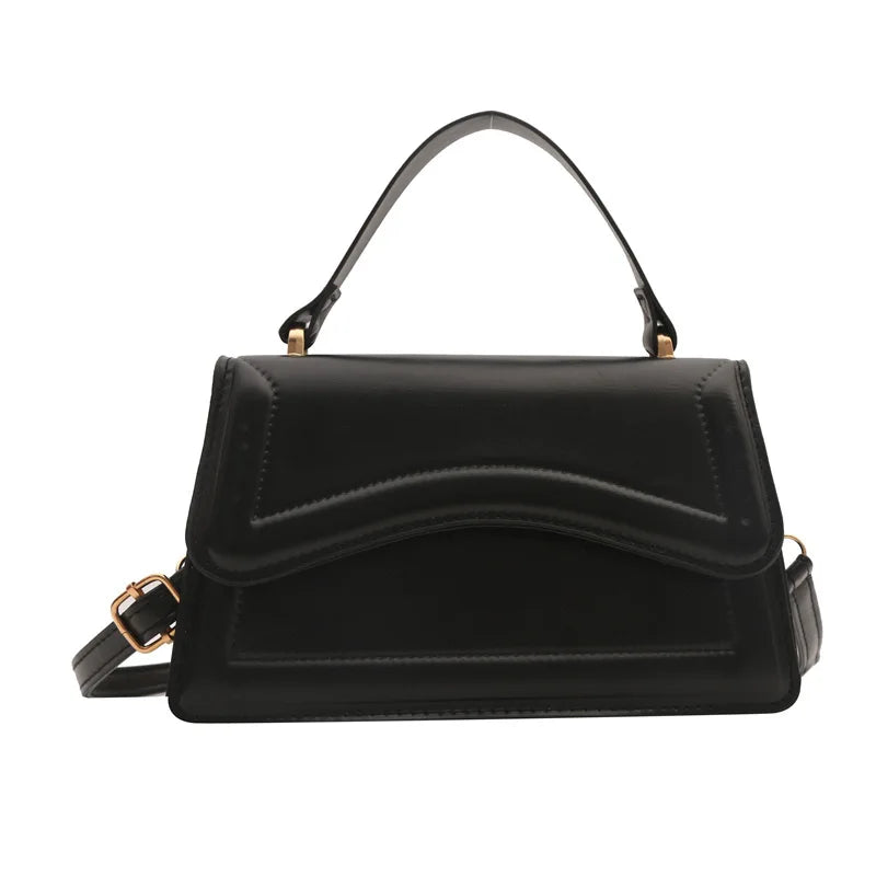 Qfdian Women Shoulder Bag Pu Leather High Quality Crossbody Bags Retro Solid Luxury Handbag Ladies Commuter Shopping Travel Purse