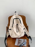 Qfdian College Students Y2k Aesthetic Vintage Backpacks High-capacity Simple Casual Women Backpack 2025 Nylon High-capacity Schoolbags