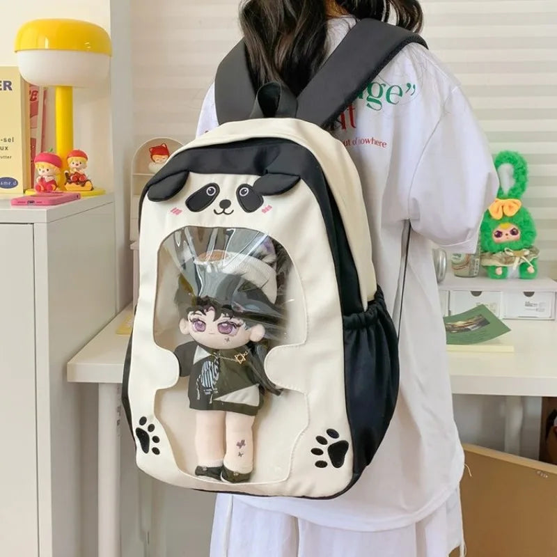 Qfdian Women Kawaii Cartoon Schoolbags High-capacity Fashion Sweet Y2k Aesthetic Ita Bags Students Casual Luxury Design Chic Backpacks