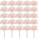 Qfdian 25PCS Hydrangea Artificial Flowers  Silk Hydrangea Heads Flowers for DIY Wedding Centerpiece Home Party Decoration