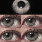 Qfdian 1pair Cosmetic Blue Green Gray Brown Color Contact Lenses Apex Iris Circle Lens 14.2mm