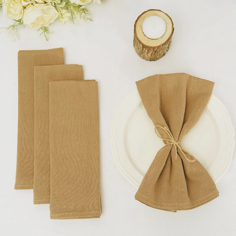 Qfdian 10PC Cloth Napkins Dark Green 30X45cm Thanksgiving Cotton Dinner Napkin for Wedding Party Baby Shower Christmas Table Decoration