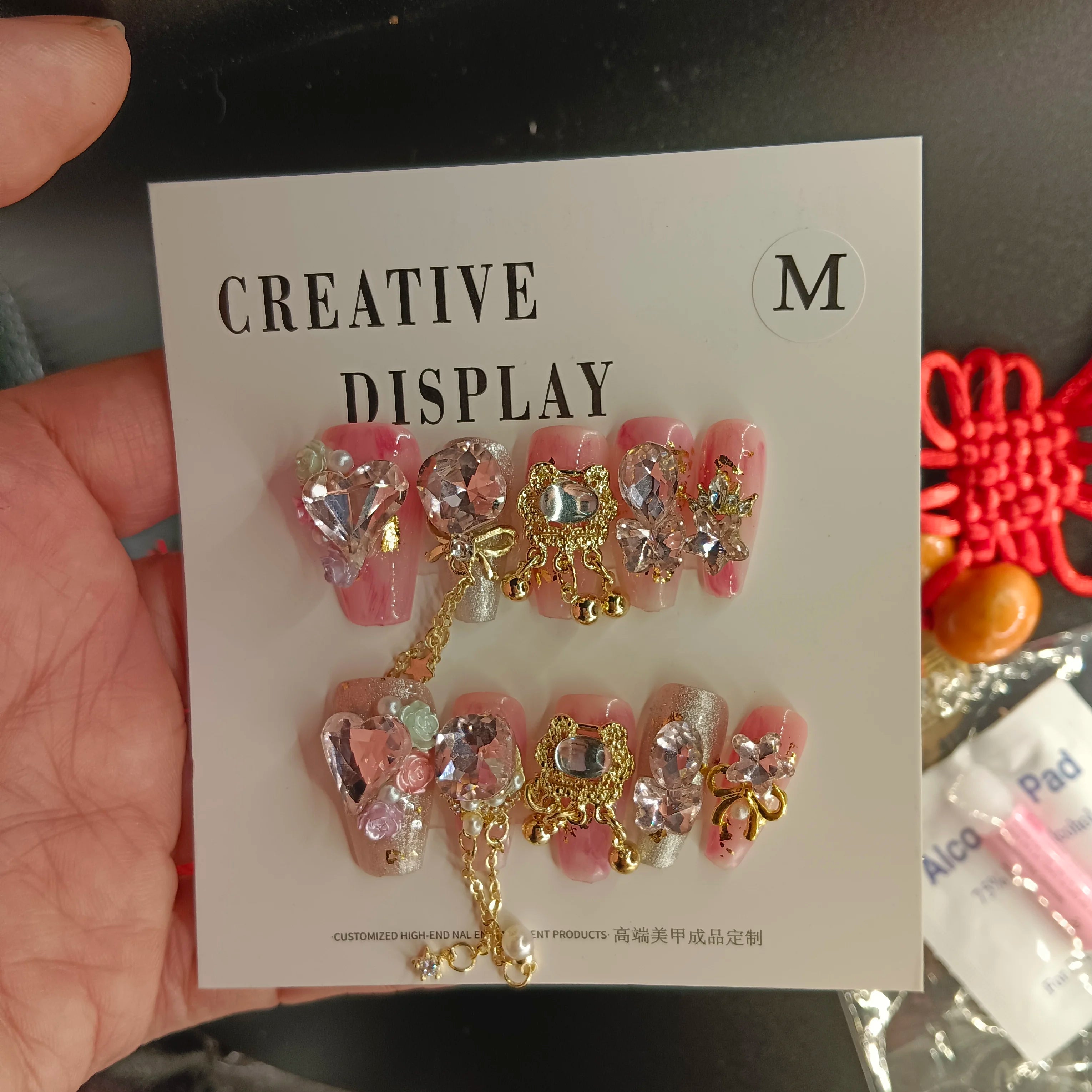 Qfdian 10Pcs High Quality Handmade Press on Nails New Chinese Style Ancient Style  Chinese Style Pure Hand-painted High-end Feeling