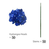 Qfdian 50 PCS Artificial Hydrangea Flowers Silk Hydrangea Heads for Wedding