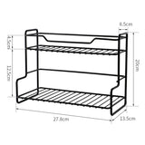 Qfdian Kitchen Countertop Storage Rack Spice Shelf Versatile Stainless Steel Storage Basket for Bathroom Toiletries Cup Organizer Racks