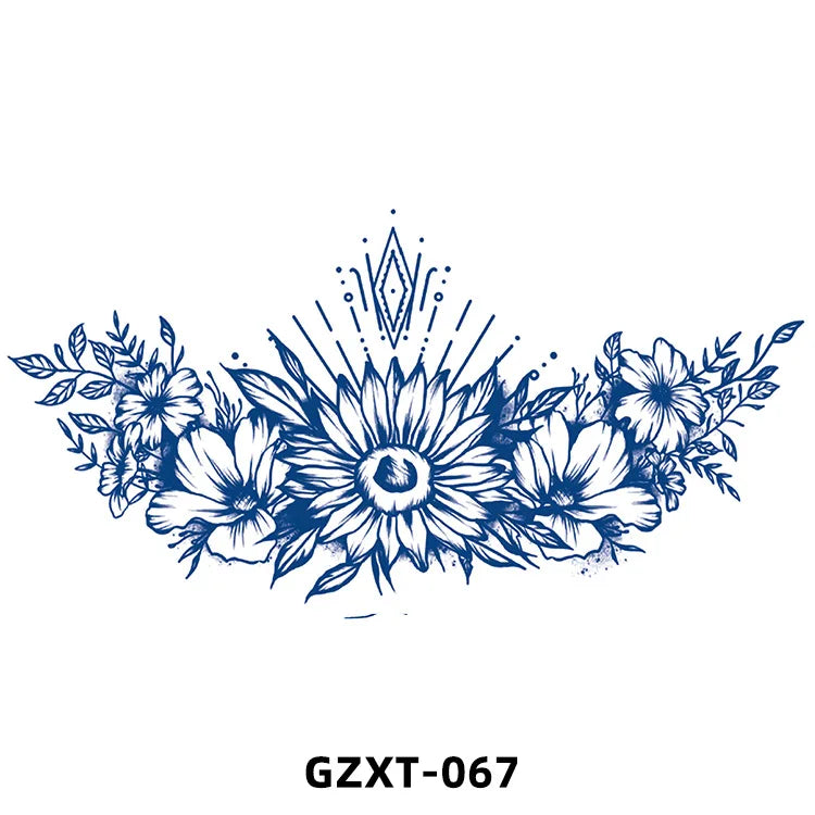 Qfdian New Wholesale Juice Chest Stickers Tattoo Herbal Semi-permanent Back Tatoo Wings Tattoo Stickpaper