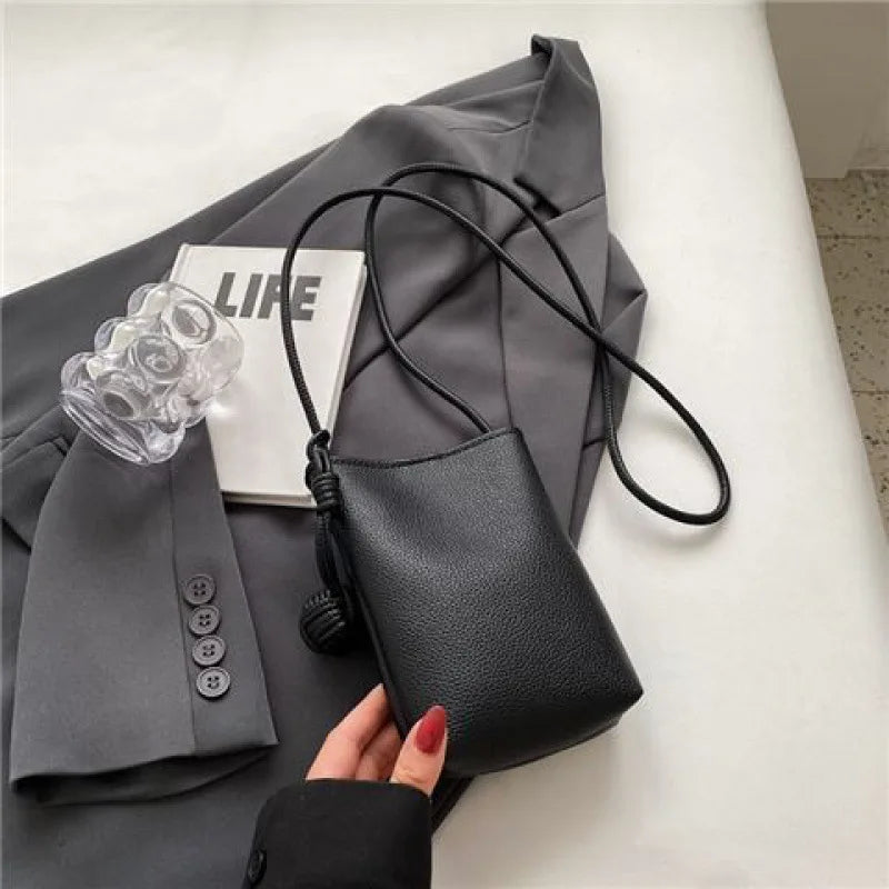 Qfdian Women PU Leather Small Crossbody Bag Fashion Designer Cell Phone Bag Lightweight Simple Shoulder Bag Ladies Travel Purse
